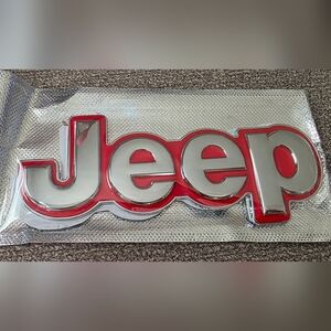 Jeep Metal Emblem Badge Adhesive Back 6" see Colors